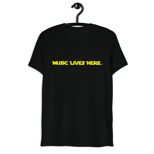 "MUSIC LIVES HERE" Sci-fi Triblend T-Shirt