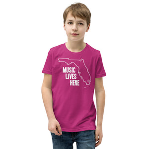 Florida "MUSIC LIVES HERE": Youth Short Sleeve T-Shirt