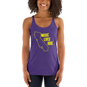 Los Angeles "MUSIC LIVES HERE" Women's Triblend Racerback Tank Top