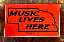 Nebraska “MUSIC LIVES HERE” Sticker