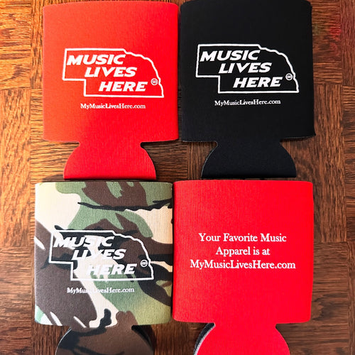 Nebraska “Music Lives Here” Koozie Merch