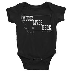 Montana "MUSIC LIVES HERE" Baby Onesie