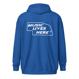 Nebraska "MUSIC LIVES HERE" Heavy blend zip hoodie