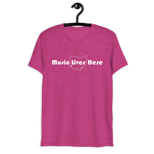 Ohio (3 Feathers) "MUSIC LIVES HERE" Triblend T-Shirt 2