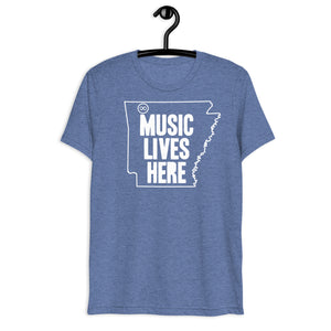 Arkansas "MUSIC LIVES HERE" Men's Triblend Tshirt