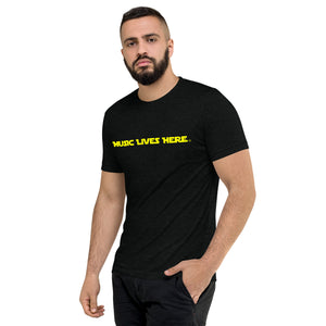 "MUSIC LIVES HERE" Sci-fi Triblend T-Shirt