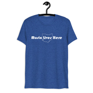 Ohio (3 Feathers) "MUSIC LIVES HERE" Triblend T-Shirt 2