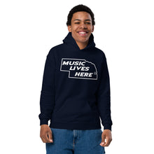 Nebraska "MUSIC LIVES HERE" Youth heavy blend hoodie
