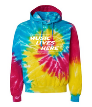 Nebraska Tie Dye "MUSIC LIVES HERE" Hooded Sweatshirt