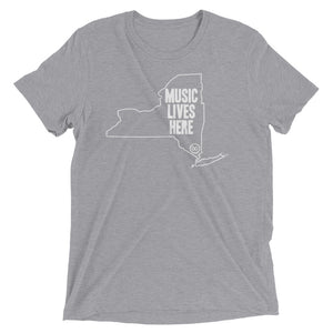 New York "MUSIC LIVES HERE" Men's Triblend Tshirt