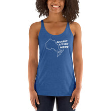 Ontario "MUSIC LIVES HERE" Women's Triblend Racerback Tank Top