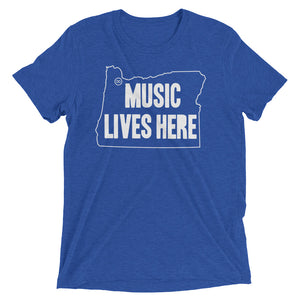 Oregon "MUSIC LIVES HERE" Men's Triblend Tshirt