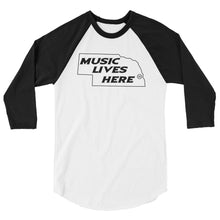 Nebraska "MUSIC LIVES HERE" 3/4 sleeve raglan shirt