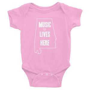 Alabama "MUSIC LIVES HERE" Baby Onesie