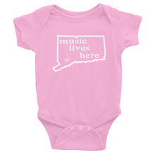 Connecticut "MUSIC LIVES HERE" Baby Onesie