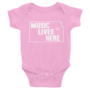 Kansas "MUSIC LIVES HERE" Baby Onesie