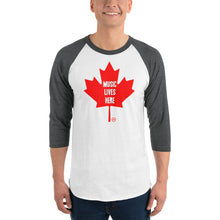 Canada "MUSIC LIVES HERE" 3/4 Raglan T-Shirt