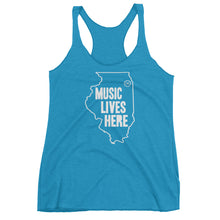 Illinois "MUSIC LIVES HERE" Women's Triblend Racerback Tank Top
