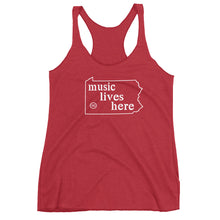 Pennsylvania "MUSIC LIVES HERE" Women's Triblend Racerback Tank