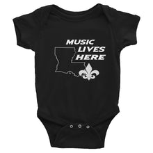 Louisiana "MUSIC LIVES HERE" Baby Onesie