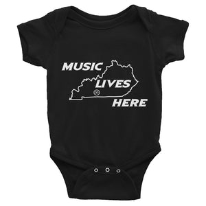 Kentucky "MUSIC LIVES HERE" Baby Onesie