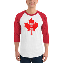 Canada "MUSIC LIVES HERE" 3/4 Raglan T-Shirt