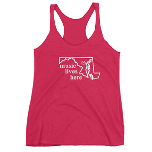 Maryland "MUSIC LIVES HERE" Women's Triblend Racerback Tank