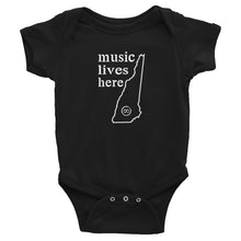 New Hampshire "MUSIC LIVES HERE" Baby Onesie