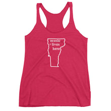 Vermont "MUSIC LIVES HERE" Women's Triblend Racerback Tank