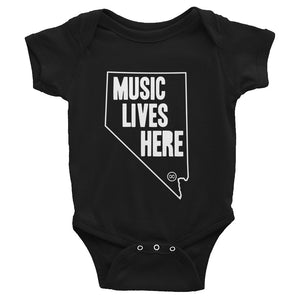 Nevada "MUSIC LIVES HERE" Baby Onesie