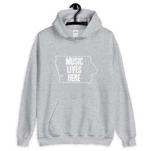 Iowa "MUSIC LIVES HERE" Men's Hooded Sweatshirt