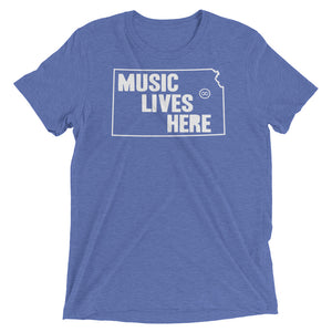 Kansas "MUSIC LIVES HERE" Men's Triblend Tshirt