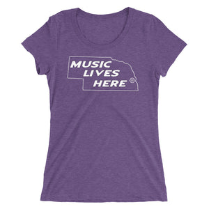 Nebraska "MUSIC LIVES HERE" Women's Triblend T-Shirt