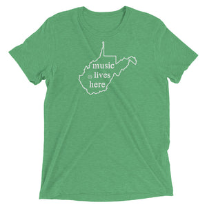 West Virginia "MUSIC LIVES HERE" Men's Triblend T-Shirt