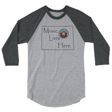 Colorado Pride "MUSIC LIVES HERE" 3/4 sleeve raglan shirt