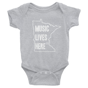 Minnesota "MUSIC LIVES HERE" Baby Onesie