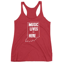 Indiana "MUSIC LIVES HERE" Women's Triblend Racerback Tank
