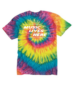 Nebraska "MUSIC LIVES HERE" Tie Dye T-Shirt