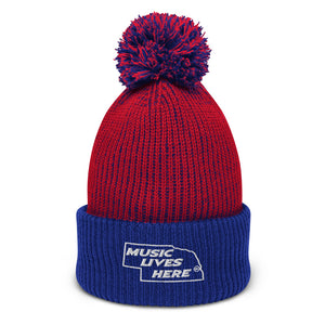 Nebraska "MUSIC LIVES HERE" Pom-Pom Beanie