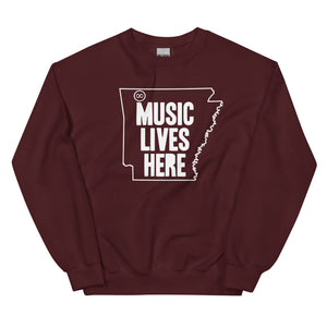 Arkansas "MUSIC LIVES HERE" Sweatshirt