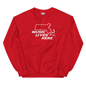 Massachusetts "MUSIC LIVES HERE" Men's Sweatshirt