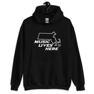 Massachusetts "MUSIC LIVES HERE" Men's Hooded Sweatshirt