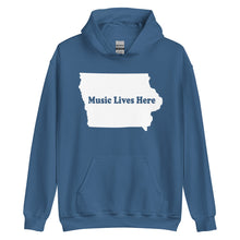 Iowa "MUSIC LIVES HERE" Solid Hoodie