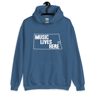 North Dakota "MUSIC LIVES HERE" Hooded Sweatshirt