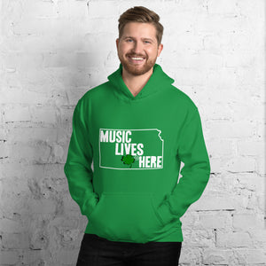Kansas (Wichita) Irish "MUSIC LIVES HERE" Hooded Sweatshirt
