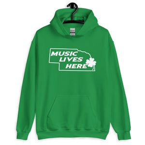 Nebraska Irish "MUSIC LIVES HERE" Hooded Sweatshirt