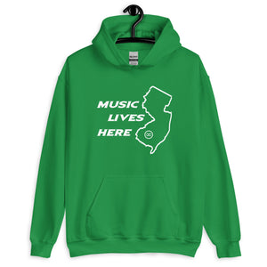 New Jersey "MUSIC LIVES HERE" Men's Hooded Sweatshirt