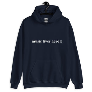 "MUSIC LIVES HERE" Men's Hooded Sweatshirt