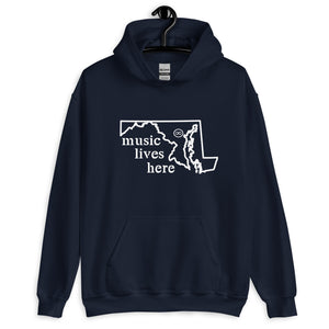 Maryland "MUSIC LIVES HERE" Men's Hooded Sweatshirt