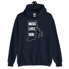 Rhode Island "MUSIC LIVES HERE" Men's Hooded Sweatshirt